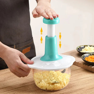 Push Chopper 1.5 Litre – Manual Vegetable Chopper | Press & Chop Cutter for Onion, Garlic