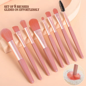 8pcs Makeup Brush Set – Soft Professional Cosmetic Brushes Kit for Face & Eyes