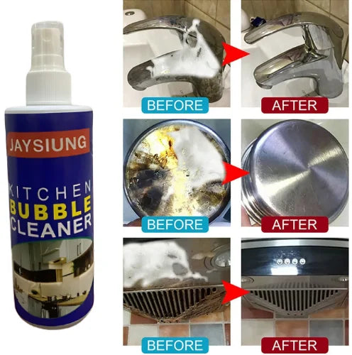Kitchen Bubble Cleaner Spray – Powerful Grease & Burn Remover | Multi Surface Foam Cleaner