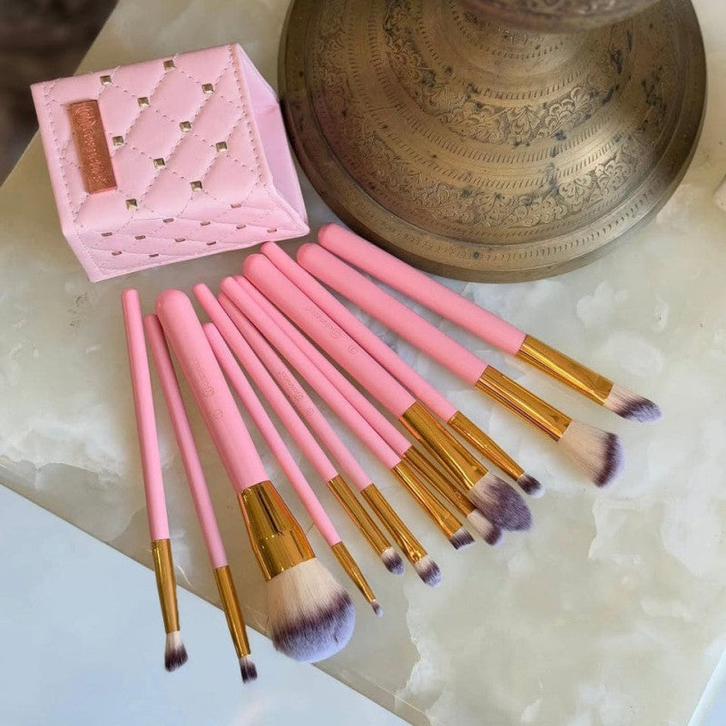 BH Cosmetics 12pcs Makeup Brush Set with Bucket Holder – Super Soft Professional Cosmetic Brushes Kit