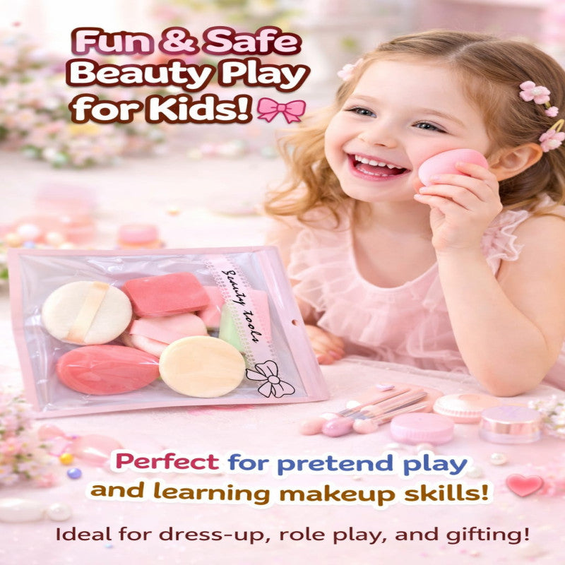 Kids Beauty Puff Set (Pack of 11) – Soft Makeup Sponges Kit for Foundation, Powder & Blush