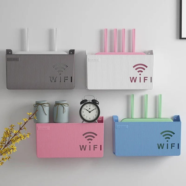 Wall Mounted WiFi Router Storage Box – Cable Organizer & Router Shelf
