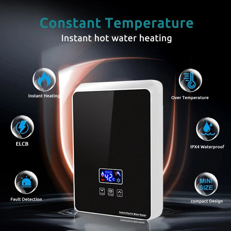 Instant Tankless Electric Water Heater – LCD Display | Energy Saving Instant Geyser for Home