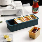4 Partition Spice Box with Lid & Spoons – Kitchen Masala Organizer | Multipurpose Condiment Storage Container