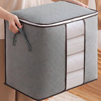 Pack of  3 Premium Grey Storage Bag – Large Capacity Clothes & Blanket Organizer