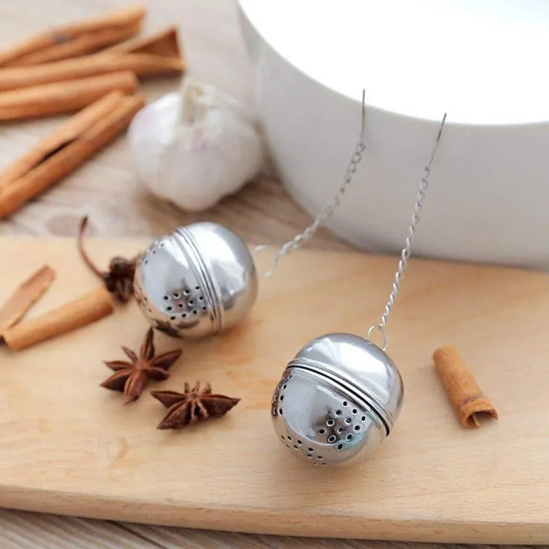 Pack of 2 Tea Ball Infuser – Stainless Steel Loose Tea Strainer | Reusable Tea Filter with Chain
