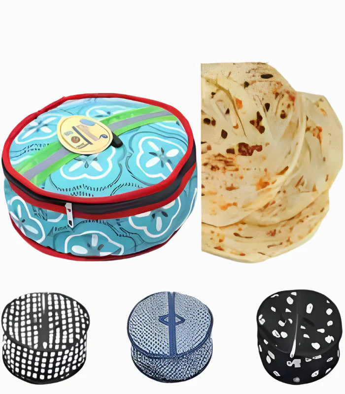 Pack of 2 Insulated Roti Bag – Chapati Keeper with Zipper (Keeps Food Hot & Fresh)