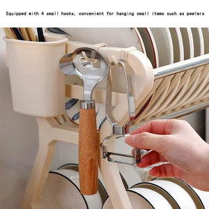 Comfort Kitchen Dish Rack – 2 Tier Dish Drying & Storage Organizer with Cutlery Holder