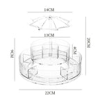 Umbrella Makeup Organizer 360° Rotating – Transparent Cosmetic Storage Stand