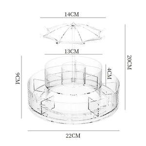 Umbrella Makeup Organizer 360° Rotating – Transparent Cosmetic Storage Stand