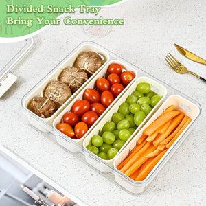 Fresh Keeping Storage Box (Large) – Multi Compartment Fridge Organizer for Fruits & Vegetables