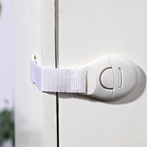 Pack of 3 Child Safety Ribbon Lock – Adjustable Cabinet & Drawer Lock | Baby Proof Multi-Purpose Lock
