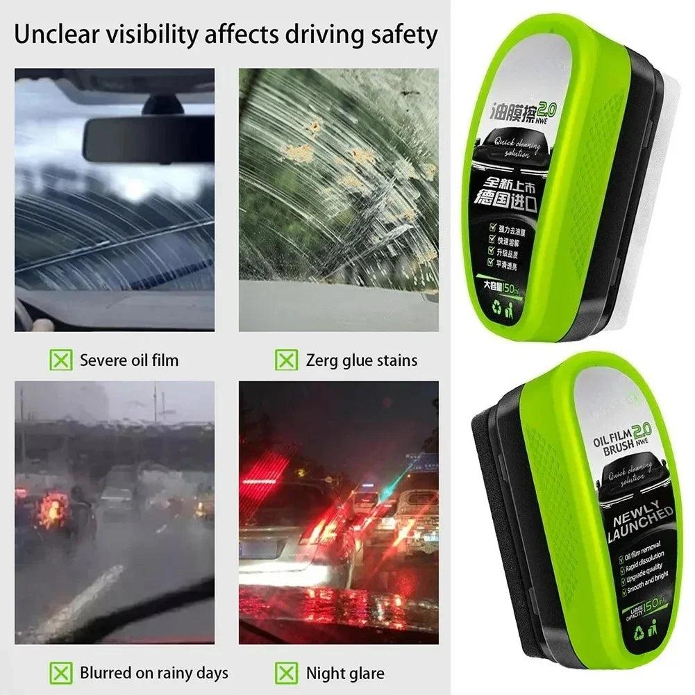 Oil Film Cleaning Brush – Car Glass Degreasing Wipe | Windshield Oil Film Remover Tool