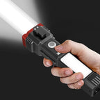 COB Auxiliary Flash Light – Rechargeable Multi-Function LED Torch with Safety Hammer & Emergency Light
