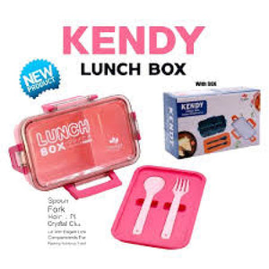 Kendy Lunch Box – Leakproof Lunch Box with Spoon & Fork | Crystal Clear Lid