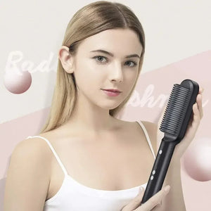 Hair Straightener Brush – 2 in 1 Fast Heating Straightening Comb (Dry & Wet Use)