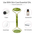 Jade Roller 2 in 1 Set – Face Massager & Gua Sha Tool for Skin Lifting & Glow