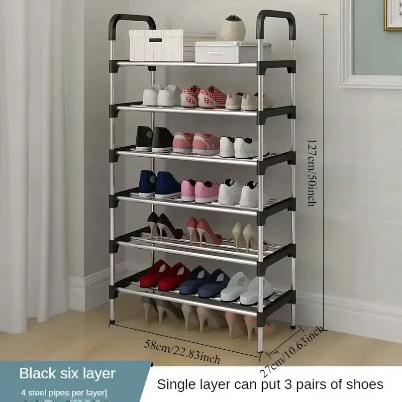 6 Layer Steel Shoe Rack – Heavy Duty Multi-Tier Shoe Organizer