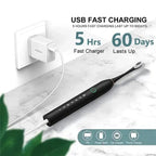 Sonic Electric Toothbrush – Rechargeable Waterproof Oral Care Brush with Extra Heads