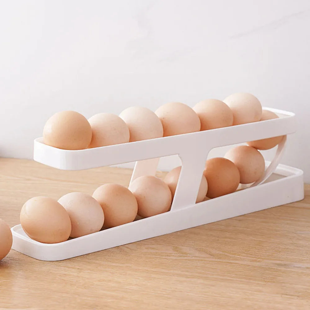 2 Layer Egg Storage Box – Fridge Egg Organizer Tray | Space Saving Egg Holder Container