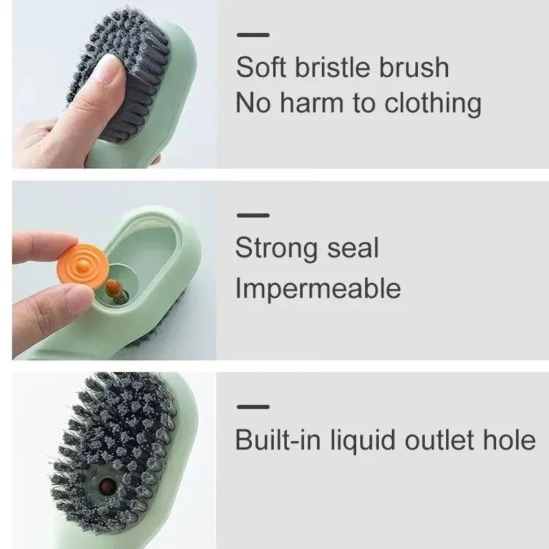Pack of 2 Liquid Dispensing Cleaning Brush – Multi-Purpose Shoe & Dish Scrubber