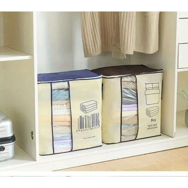 Pack of 2 Peach Storage Bag – Large Clothes & Bedding Organizer with Handles