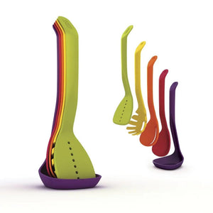 5 Pcs Kitchen Spoon Set with Stand – Heat Resistant Cooking Utensils