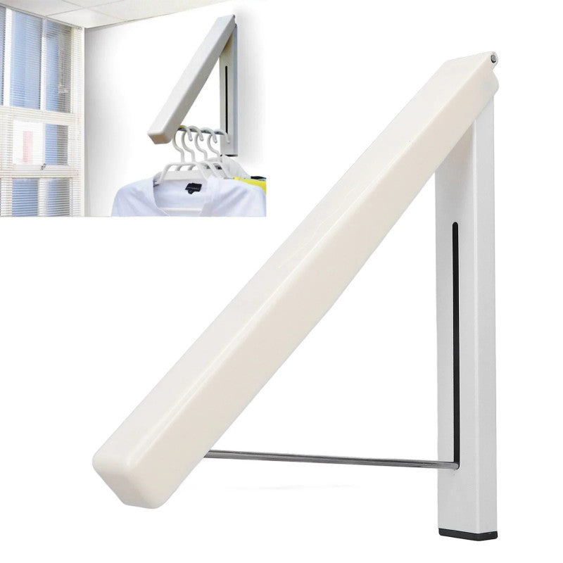 Mini Foldable Cloth Rack (Metal) – Wall Mounted Clothes Hanger Organizer