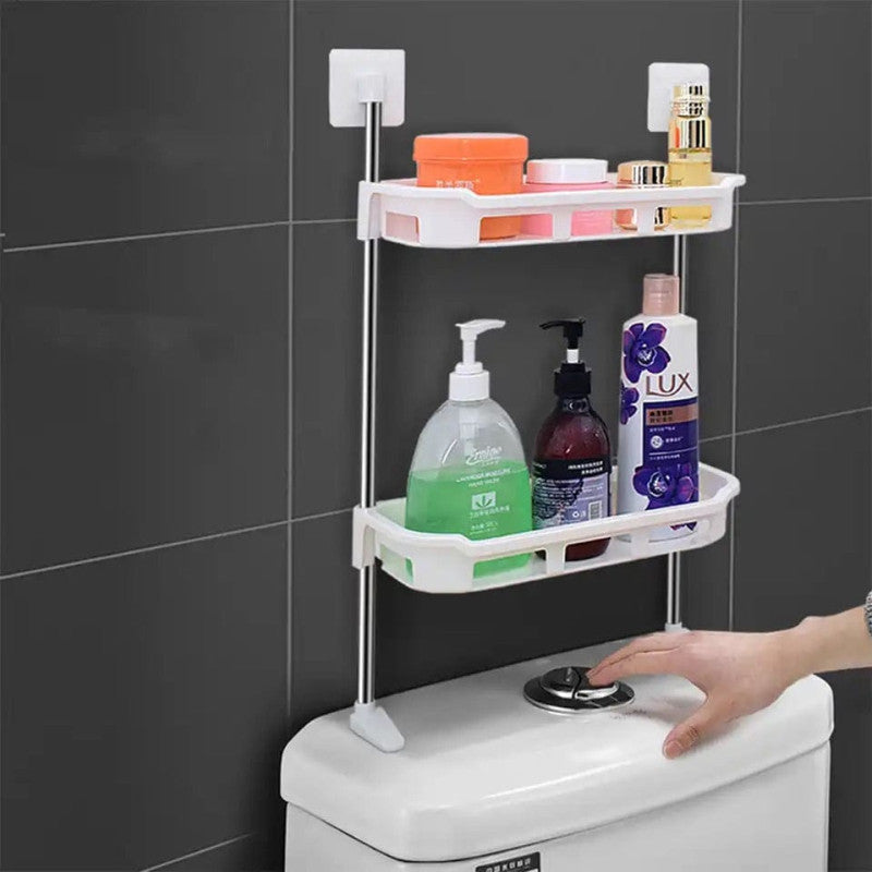 2 Layer Bathroom Storage Rack – Wall Mounted Organizer Shelf