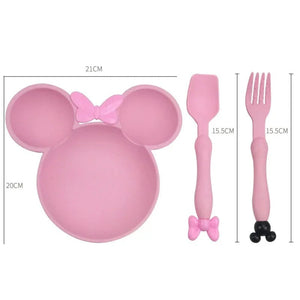 Pack of 2 Kids Butterfly Plate Set – Cute Cartoon Dinner Plate with Spoon & Fork