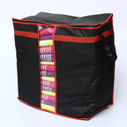 Pack of 2 Black Storage Bag – Premium Large Capacity Clothes & Blanket Organizer