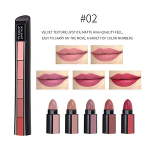 5 in 1 Lipstick Palette – Multi Shade Matte Lipstick Stick | Long Lasting Travel Friendly Lip Colors