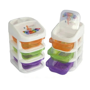3 Pcs Rainbow Jewellery Organizer Box – Multi-Layer Storage Case