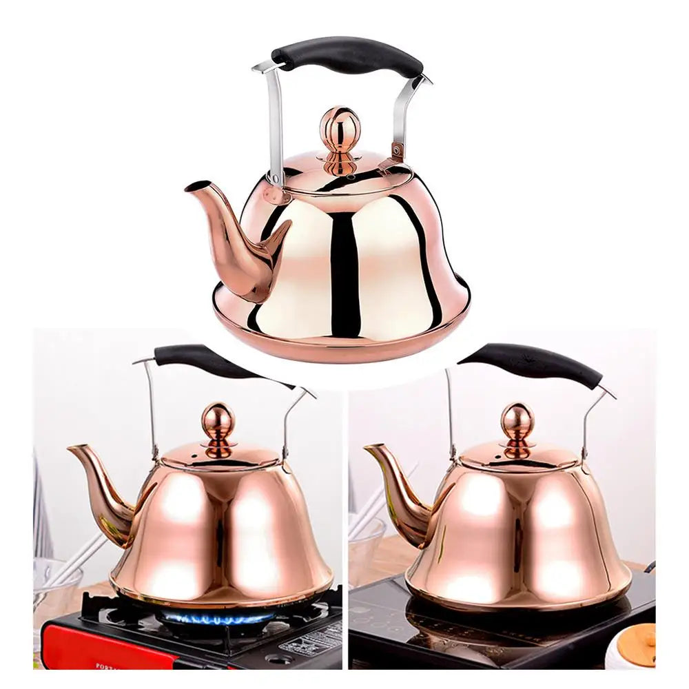 Stainless Steel Tea Kettle – Premium Golden Teapot for Kitchen & Tea Lovers