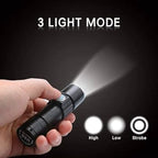 3 Mode Mini LED Flashlight – Portable Torch Light | High Bright Rechargeable Pocket Light