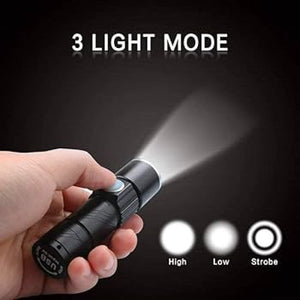 3 Mode Mini LED Flashlight – Portable Torch Light | High Bright Rechargeable Pocket Light