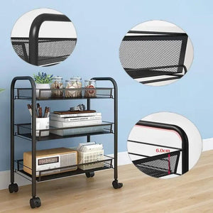 3 Tier Storage Trolley Rack – Rolling Organizer Shelf