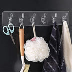Pack of 2 Crystal Hook Patti – Transparent Wall Hook Strip | Strong Adhesive Multi Hook Hanger