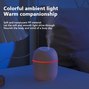 USB Humidifier Air Freshener – Quiet Mist Diffuser with LED Lights | Portable Room Moisturizer