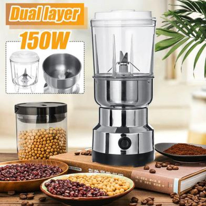 Silver Crest 2 in 1 Blender – 150W Dual Layer Grinder & Juicer | Compact Kitchen Machine