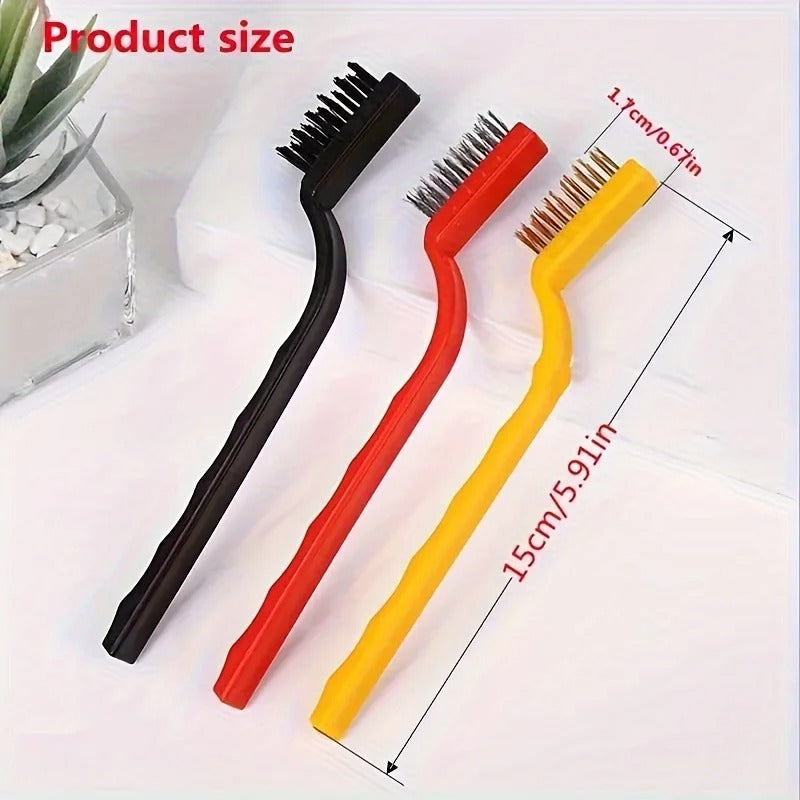 3pcs Wire Brush Set – Heavy Duty Cleaning Brushes for Kitchen, Stove & Rust Removal