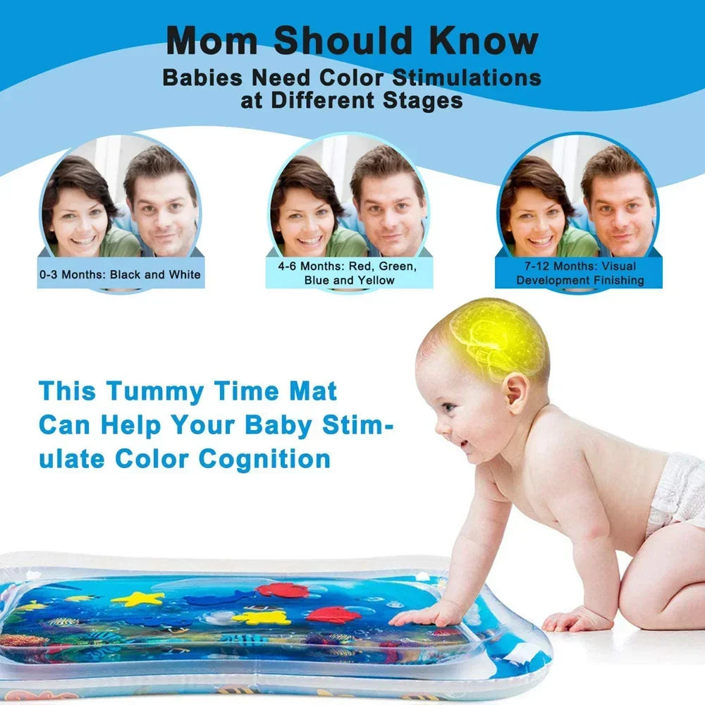 Baby Water Play Mat | Inflatable Tummy Time Activity Mat for Kids