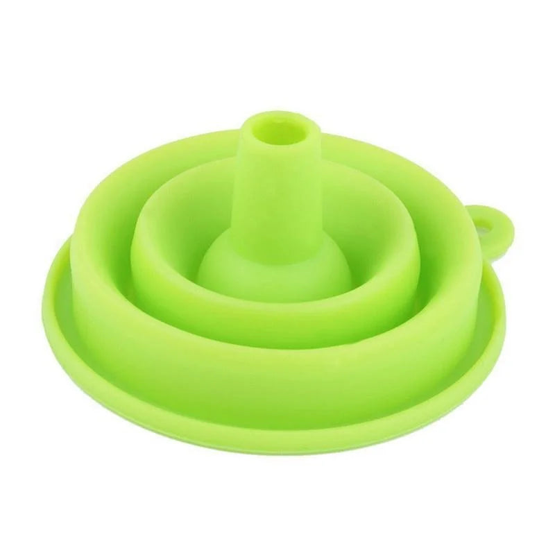 Pack of 3 Silicone Funnel (Collapsible) – Foldable Kitchen Funnel | Oil, Liquid & Bottle Filling Tool (Space Saving Design)