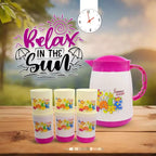 Summer Jug Set with Glasses (7pcs) – Water & Juice Serving Set | Stylish Plastic Pitcher Set