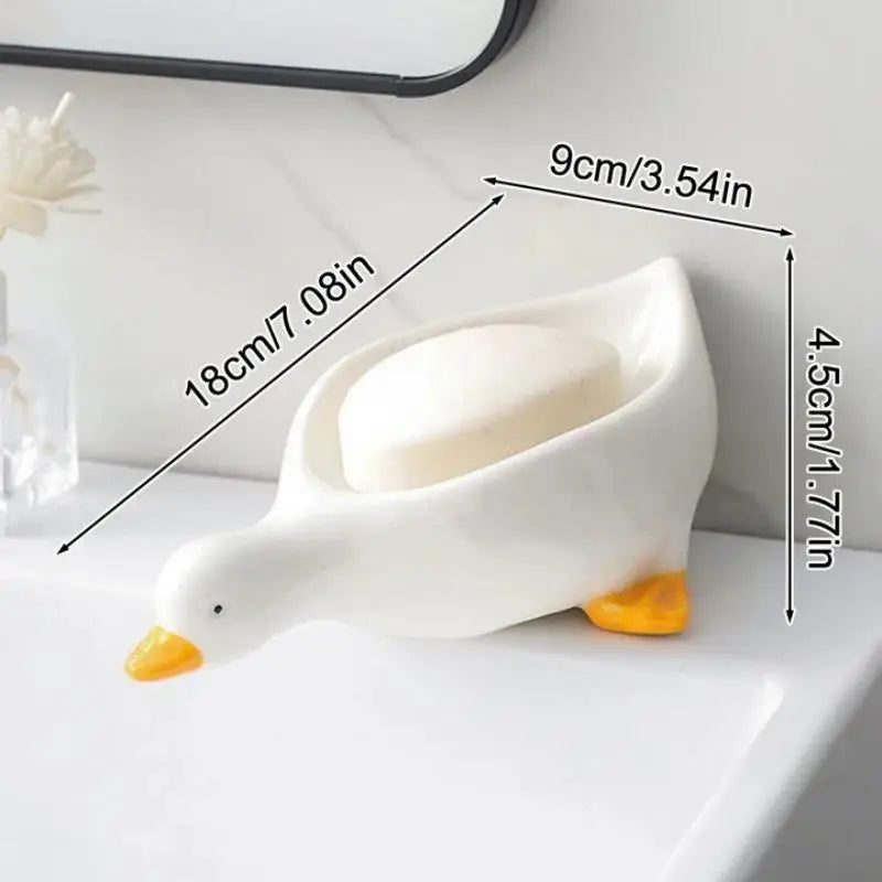 Pack of 2 Cute Duck Soap Holder – Self Draining Soap Dish for Bathroom 🦆