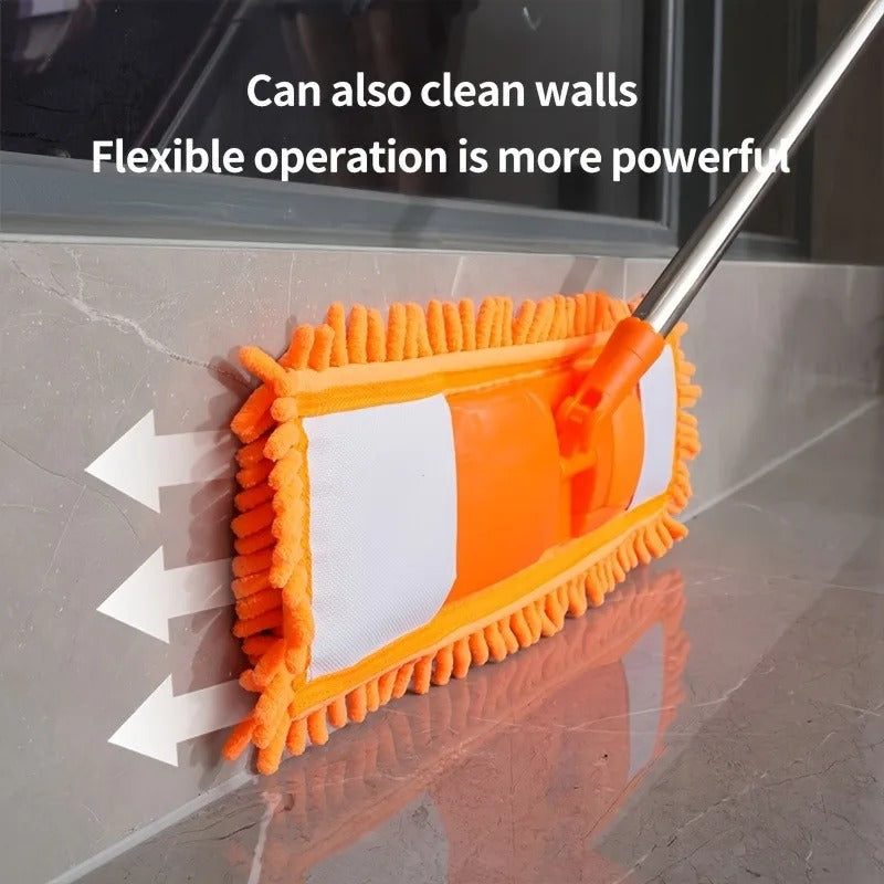 Chenille Flat Mop – 360° Floor Cleaning Mop with Microfiber Head & Adjustable Handle