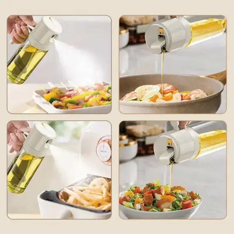 2-in-1 Oil Dispenser Bottle – Spray & Pour Kitchen Oil Sprayer