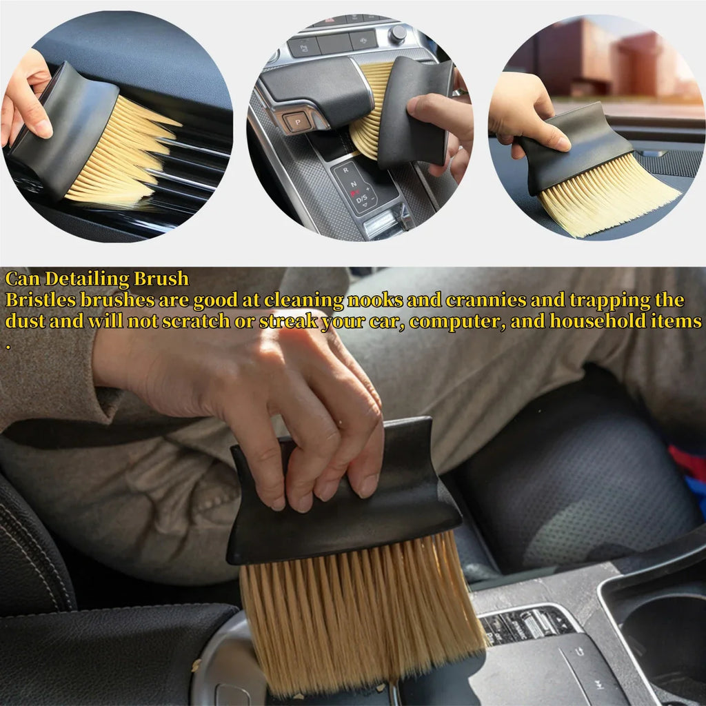 Car Interior Cleaning Brush – Soft Bristle Detailing Brush | Dashboard & Air Vent Cleaner Tool