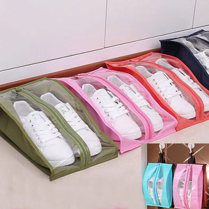 Pack of 3 Double Shoe Storage Bag – Travel & Wardrobe Organizer with Transparent Cover