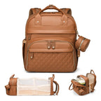 PU Baby Diaper Bag Backpack with Multifunction Diapers Changing Station